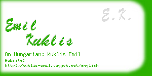 emil kuklis business card